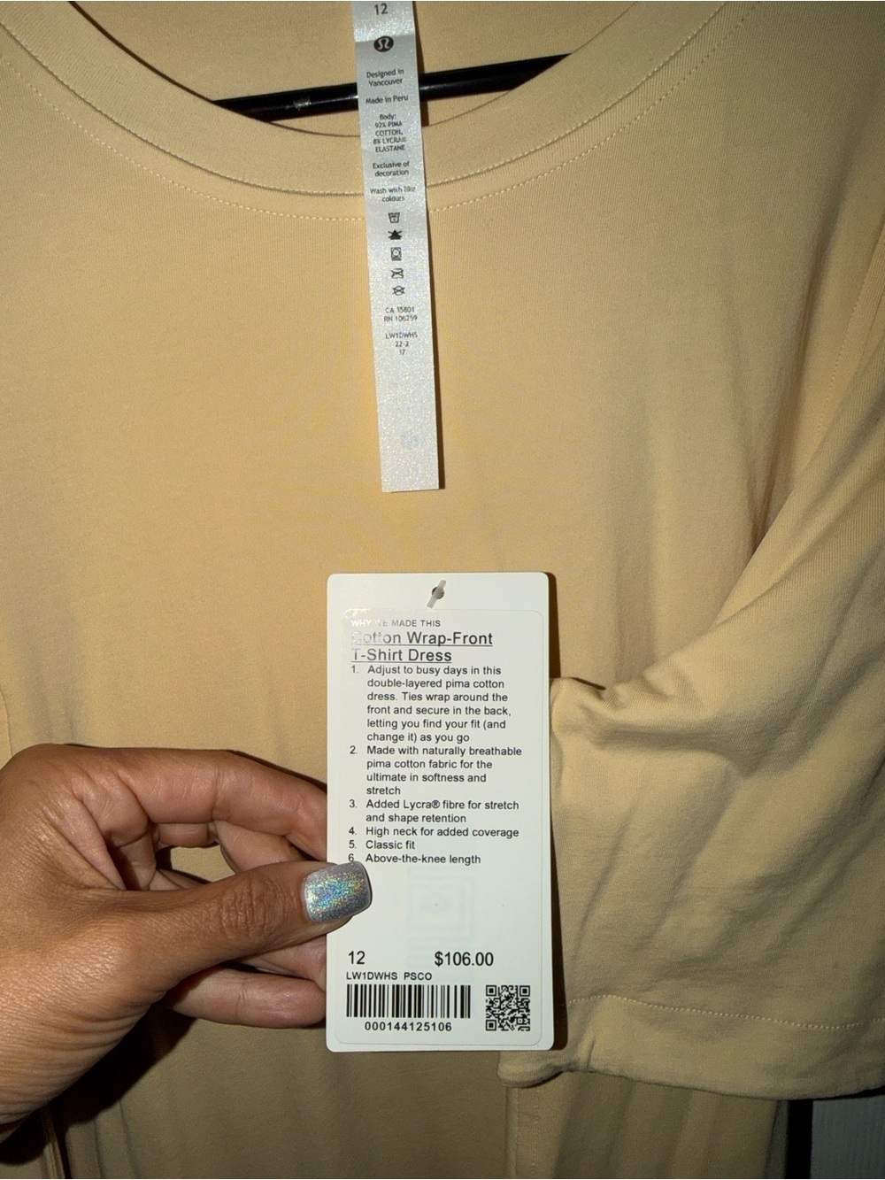 lululemon cotton wrap front t shirt dress - Picture 4 of 6